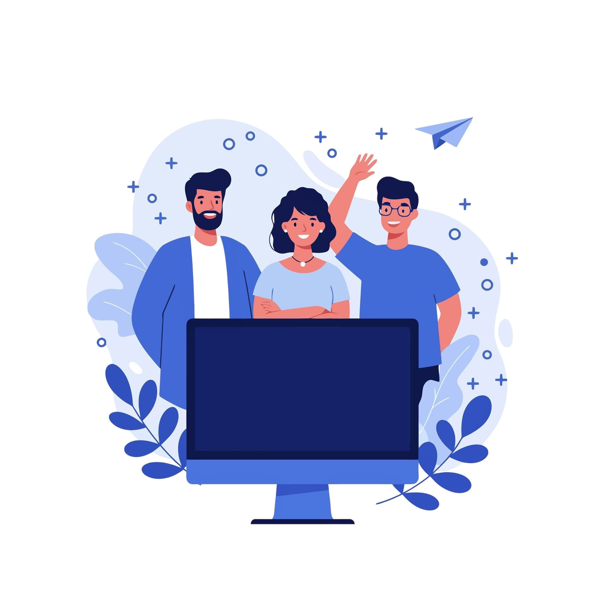 team-collaboration-computer-with-paper-airplane-sending-illustration-concept